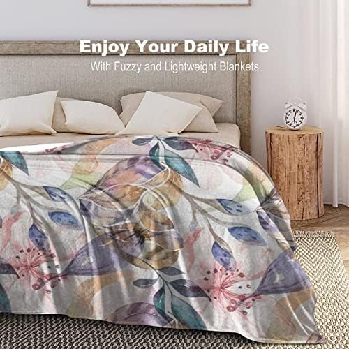 Fleece Blanket Plush,Painted Flowers1,Microfiber Fuzzy Soft Cozy Flannel Throw Blankets for Couch,Bed,Sofa,Camping,Travel - Image 4