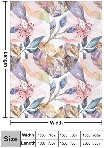Fleece Blanket Plush,Painted Flowers1,Microfiber Fuzzy Soft Cozy Flannel Throw Blankets for Couch,Bed,Sofa,Camping,Travel - Image 2