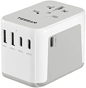 Tessan Reisadapter Wereldwijd, Universele Reisadapter Met 2 Usb En 3 Usb C, Internationale Stopcontactadapter, Reisstekkeradapter Wereldwijd Voor Duitsland Vs Engeland Thailand Italië Australië