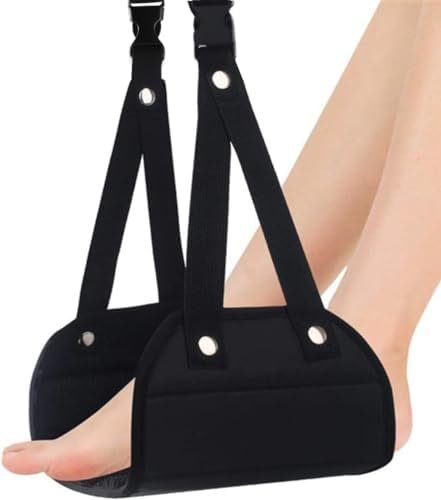 Vliegtuigvoetensteun - beste voetensteun voor reizen, reisaccessoires voor vliegtuigen, geen botsende voethangmat en draagbare beensteun voor vliegtuigen, ontspanning en comfort voor lange vluchten (schuim)