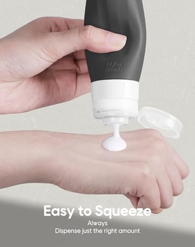 Morfone reisflessen om te vullen, 16-delige reisset, met toilettas, lekvrije navulbare TSA-goedgekeurde siliconen reisflessen, te gebruiken voor shampoo, lotion, spoeling of douchegel [FDA] [BPA-vrij]. - Image 4