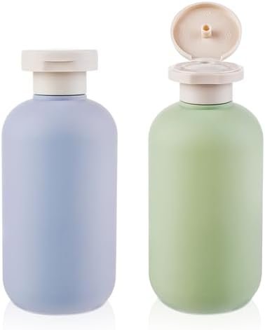WLLHYF Squeeze Flessen 2 Pack 200 ML Hervulbare Plastic Reiscontainers Lege Flessen Met Disc Top Flip Cap Reisaccessoires voor Shampoo Crèmes Lotion Conditioner