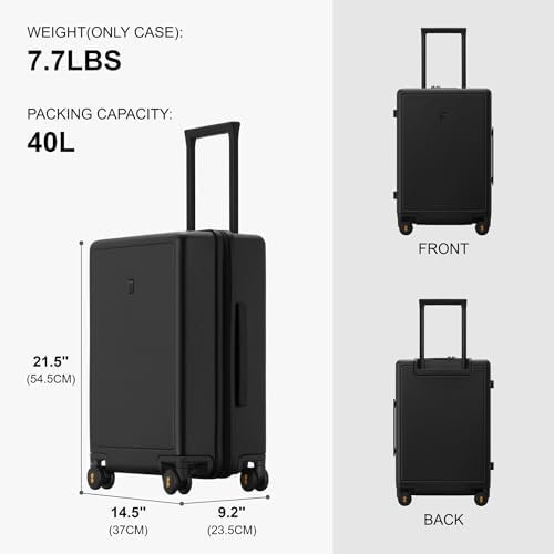 LEVEL8 Koffer Bagage 54.5 cm Cabine koffer PC Materiaal Lichtgewicht Ingebouwd TSA-slot, 8 Spinnerwielen, Handbagage,Hardcase Koffer en Trolley, 20 inch,40L,Zwart - Image 8