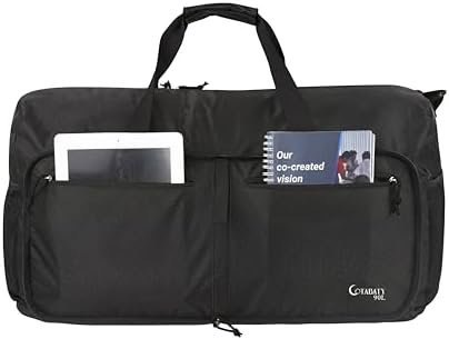 Cotabaty 90L Opvouwbare Reizen Duffle Bag Hold Alle Reizen Bagage Tas Vakantie Tas met Multi-Zakken voor Vrouwen Mannen, Zwart, 90L - Image 3