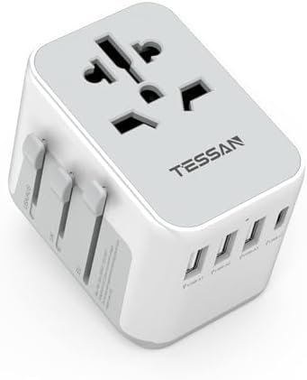 Tessan Reisadapter Wereldwijd Universele Reisstekker Met 3usb, 1usb C En 1ac-Aansluiting, Internationale Stopcontactadapter Universele Adapter Voor Duitsland Vs Engeland, Thailand, Italië, Australië
