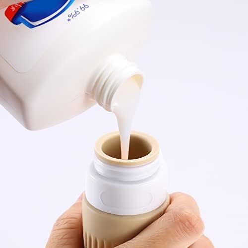 Reisflessen voor toiletartikelen,BPA-vrij,90ml Silicone lekvrij hervulbare draagbare squeeze lege accessoires reisformaat vloeistof cosmetische lotion shampoo conditioner flessen Containers(4 Pack) (Brun) - Image 4