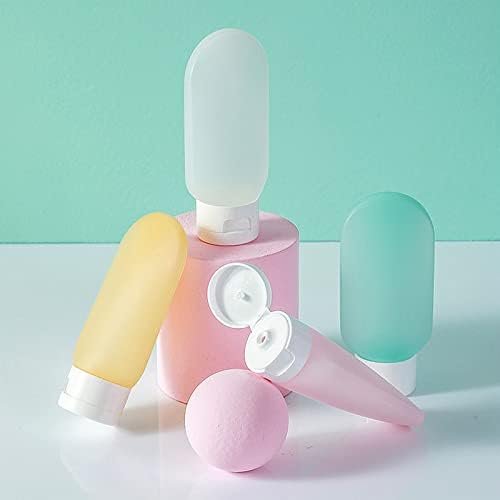 Reisflessenset van 22 stuks, lekvrije siliconen reiscontainers, lege plastic knijpflessen voor 80 ml en 60 ml, reisaccessoires voor toiletartikelen, shampoo, conditioner en lotion (BPA-vrij) - Image 4
