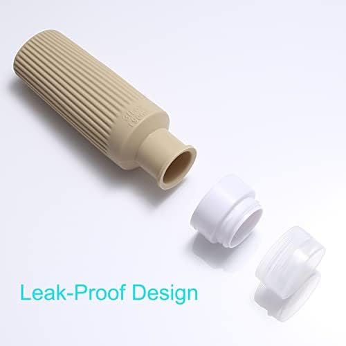 Reisflessen voor toiletartikelen,BPA-vrij,90ml Silicone lekvrij hervulbare draagbare squeeze lege accessoires reisformaat vloeistof cosmetische lotion shampoo conditioner flessen Containers(4 Pack) (Brun) - Image 2