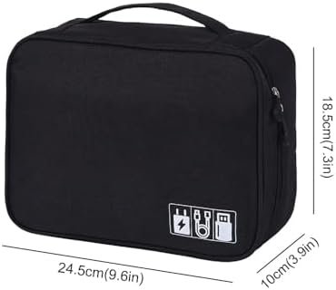 Tas voor elektronische accessoires, organizer voor elektronica-accessoires, universele organizertas voor kabels, zwart - Image 7