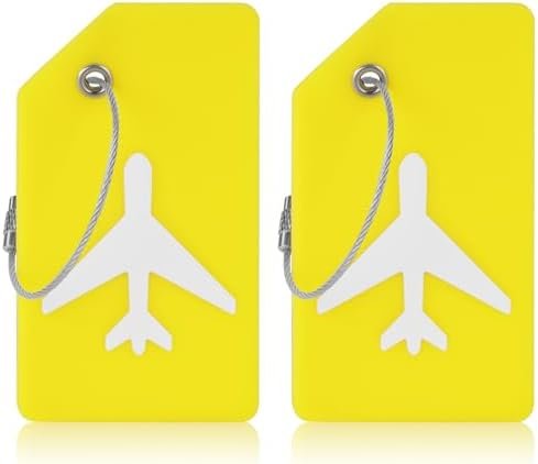 Flintronic Kofferlabels, 2 stuks etiketten voor koffer, reizen, bagage, reisaccessoires, bagage-tags, voor reizen, vakantie, bagageopslag, reistassen, geel - Image 8