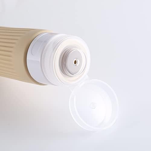 Reisflessen voor toiletartikelen,BPA-vrij,90ml Silicone lekvrij hervulbare draagbare squeeze lege accessoires reisformaat vloeistof cosmetische lotion shampoo conditioner flessen Containers(4 Pack) (Brun) - Image 5