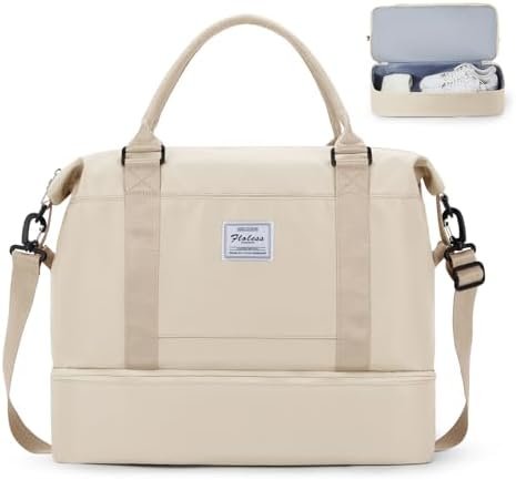 Easyjet handbagage 45x36x20 reistas voor onder de stoel cabine tas Reizen Handtassen 40x20x25 voor Ryanair, weekendtas overnachten Reistas Holdall voor dames heren, Sporttas Fitnesstas,Beige