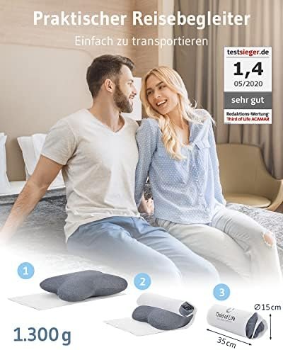 Zijslaapkussen ACAMAR QuickDry | Orthopedisch Neksteunkussen/Geheugenschuimkussen | Warmteregulerende sneldrogende overtrek | HWK Nekkussen 55x47x12 cm - Image 6