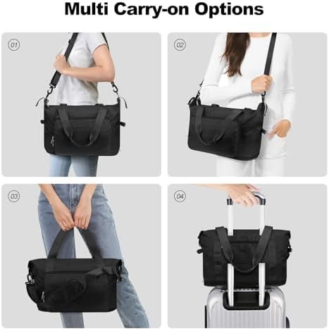 Yomisee Reistas voor dames, weekendtas, handbagage, tas, sporttas, duffle bag, ziekentas, geboorte, fitnesstas, trainingstas voor vliegtuig, reizen, zwart - Image 4