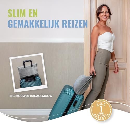 BOACAY Zachte en Warme Reisdeken voor Vliegtuig en Auto - Lange Vlucht Essentieel voor Vrouwen, Mannen, Kinderen - Compact Kussen met Bagagemouw en Rugzak Klem - Image 4