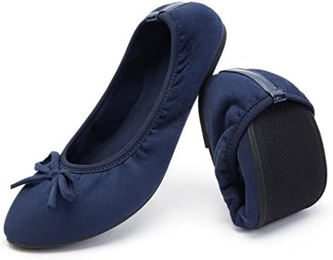 Greatonu Dames Ballet Flats Opvouwbare Draagbare Travel Roll Up Slip On Dress Shoes
