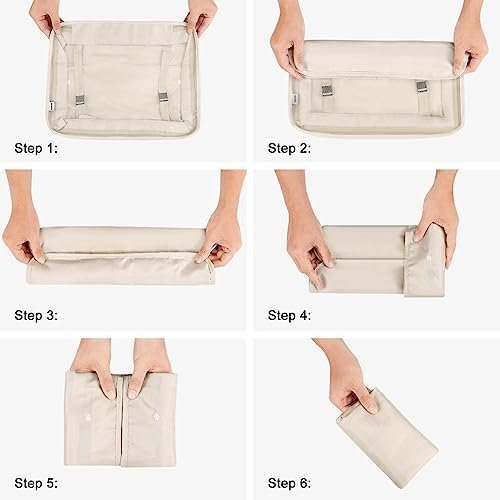 Packing Cubes, 8-delige set, kledingtassen, koffer-organizer voor vakantie en reizen, set pakkubussen, opbergsysteem voor koffer, beige - Image 6