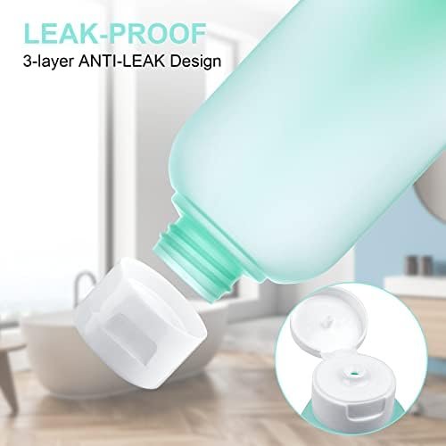 Reisflessenset van 22 stuks, lekvrije siliconen reiscontainers, lege plastic knijpflessen voor 80 ml en 60 ml, reisaccessoires voor toiletartikelen, shampoo, conditioner en lotion (BPA-vrij) - Image 3