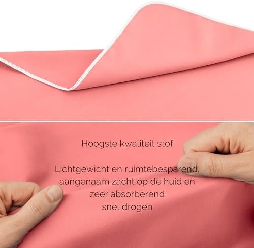 Backpacker's Journey microvezel handdoeken in S M L XL. Reishanddoek stelt licht, sneldrogend, absorberend en antibacterieel (zalmkleurig S) - Image 7