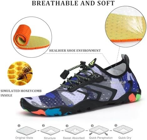 SAGUARO Waterschoenen voor kinderen, meisjes, ademend, antislip, voor strand, zwembad, zwemmen, surfen, aqua, maat 24-36 - Image 3