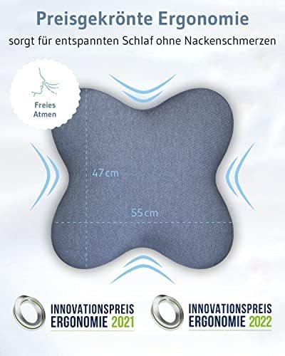 Zijslaapkussen ACAMAR QuickDry | Orthopedisch Neksteunkussen/Geheugenschuimkussen | Warmteregulerende sneldrogende overtrek | HWK Nekkussen 55x47x12 cm - Image 2