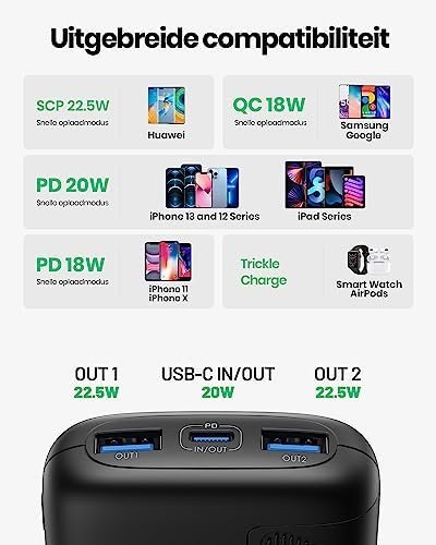 INIU Mini Power Bank, 22,5W 10000mAh Kleine Powerbank, PD QC 3.0 Fast Charge USB C Externe batterij, Ultra Compacte Draagbare Oplader Compatibel iPhone 15 14 Pro Max Samsung S23 S22 iPad Xiaomi - Image 7