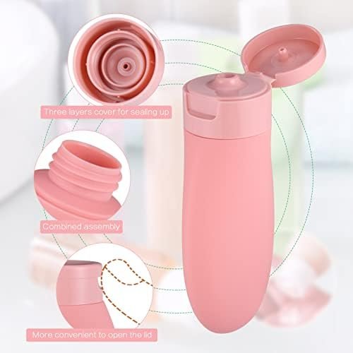 Huiguli 11 stuks reisflessen voor toiletartikelen, navulbare flessen in reisformaat, lekbestendige reiscontainers met tas, lege reisflessen set voor lotion shampoo conditioner vloeistof, BPA-vrij - Image 3