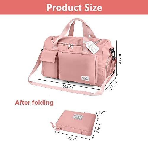 Flintronic Opvouwbare reistas, 35 liter, bagagetas, grote weekendtas, overnachtingstas, vakantietas, waterdichte sporttas voor heren en dames, met 1 bagagelabel, 28*22*4.5CM - Image 3