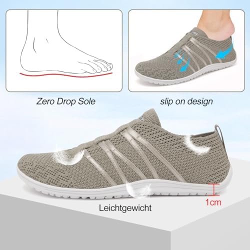 Merdoo Barefoot Shoes Dames Heren Nul Drop Wandelschoenen Ademend Sneakers Niet-Slip Pantoffels Slip On Brede Voeten Barefoot Schoenen Lichtgewicht Sloffen Outdoor Indoor Unisex 37-45EU - Image 4