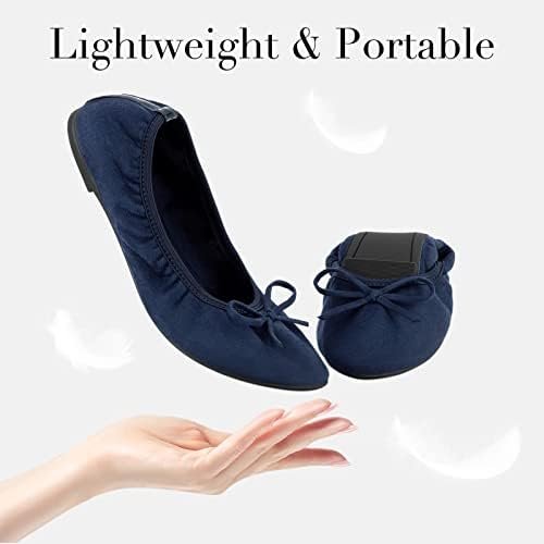 Greatonu Dames Ballet Flats Opvouwbare Draagbare Travel Roll Up Slip On Dress Shoes - Image 6