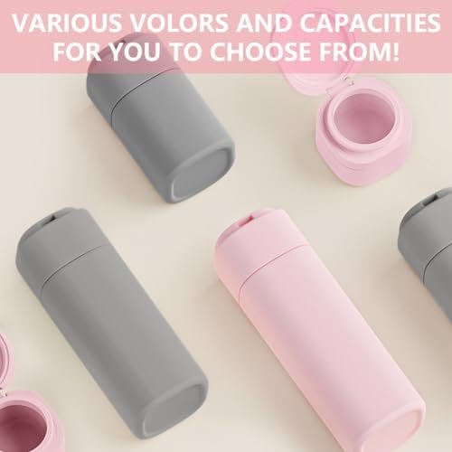 flintronic Reisflessen set voor toiletartikelen, lekvrije siliconen reiscontainers, kleine lege miniflessen, reisaccessoires voor toiletartikelen, shampoos, conditioner en lotion-roze - Image 8