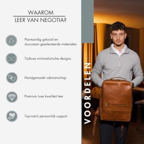 NEGOTIA Alpha - Leren Weekendtas Heren en Dames - Premium leren Reistas - Duffel Bag - Luxe Top-Grain Leer - Bruin - Image 8