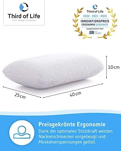 Reiskussen VOLAR | Camper kussen | Nekkussen van visco-schuim | Orthopedisch neksteunkussen met warmteregulerende overtrek | Klein kussen voor camping, vliegtuig, trein of voor in het hotel 40x25x10cm - Image 2
