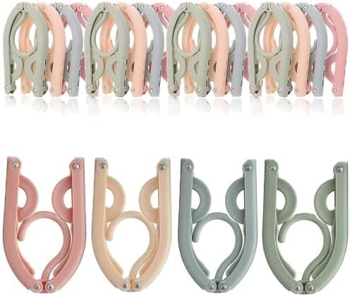 NEUSID 12 stuks draagbare opvouwbare kleerhangers, kunststof hangers, ruimtebesparend, antislip draagbare, multifunctionele reisaccessoires voor thuis, hotel, reizen, camping