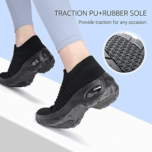 STQ Dames wandelschoenen Slip-on Lichtgewicht Mesh Sneakers Ademend Tennis Comfortabele Platform Wedge Schoenen - Image 4