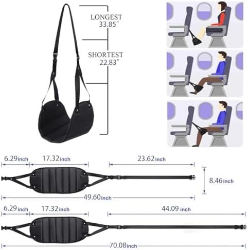 Vliegtuigvoetensteun - beste voetensteun voor reizen, reisaccessoires voor vliegtuigen, geen botsende voethangmat en draagbare beensteun voor vliegtuigen, ontspanning en comfort voor lange vluchten (schuim) - Image 4