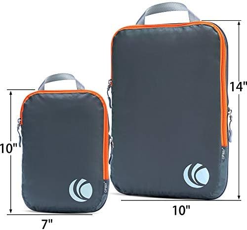 Cipway Compressie verpakking kubussen set, ultralichte uitbreidbare reisorganisatoren voor handbagage (grijs 3 stuks) - Image 3