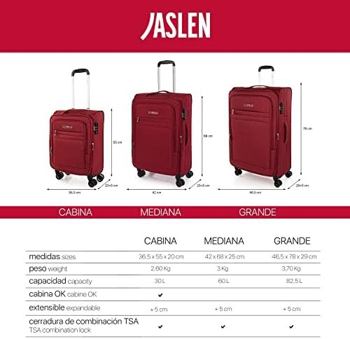 JASLEN - Luggage Suitcase Koffer Reiskoffer Koffers Groot Travel Suitcase Set Met Wielen Trolley Bag Grote Koffer Large Bagage Reiskoffers, Granaat - Image 7