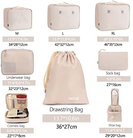 BAGAIL Verpakking Kubussen voor Koffer 8 Set, Lichtgewicht Bagage Verpakking Organizers Verpakking Kubussen voor Reis Accessoires - Image 2
