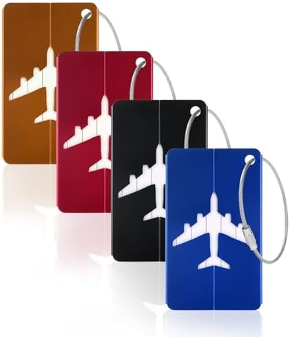 Vicloon 4 Stuks Travel Bagage Tags, Kofferaanhanger bagagelabel, Koffer ID Tags, Identiteit ID-labels, Bagage Koffers Tags voor het voorkomen van verlies van Tassen en Koffers, Huwelijksreis Cadeau