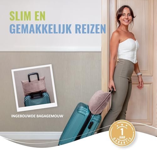 BOACAY Zachte en Warme Reisdeken voor Vliegtuig en Auto - Lange Vlucht Essentieel voor Vrouwen, Mannen, Kinderen - Compact Kussen met Bagagemouw en Rugzak Klem - Image 4