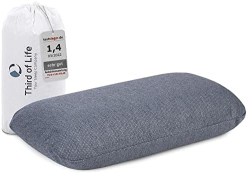 Reiskussen VOLAR Quickdry | Nekkussen van visco-schuim | Orthopedisch HWK- neksteunkussen met warmteregulerend en sneldrogend overtrek | Klein hoofdkussen voor op reis, 40x25x10 cm