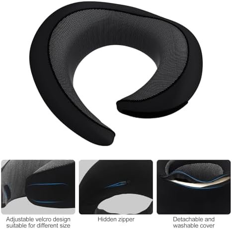 Yomisee Reiskussen, nekkussen voor reizen, vliegtuig, traagschuim, vliegkussen, draagbaar voor auto's, treinen, thuis, kantoren (zwart) - Image 5