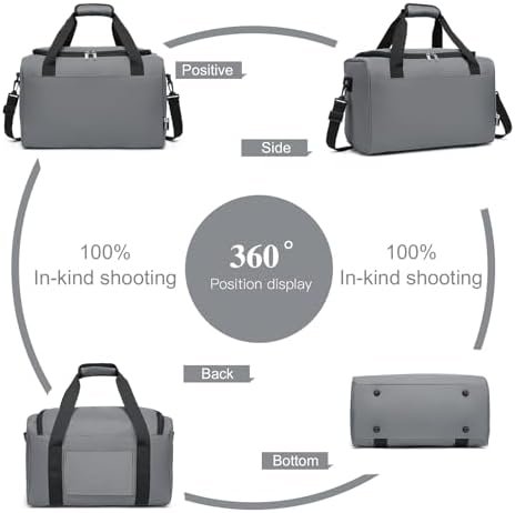 Kono 20L bagage voor onder de stoel, Cabine handbagage met schouderriem, 40x20x25(Grijs) - Image 5