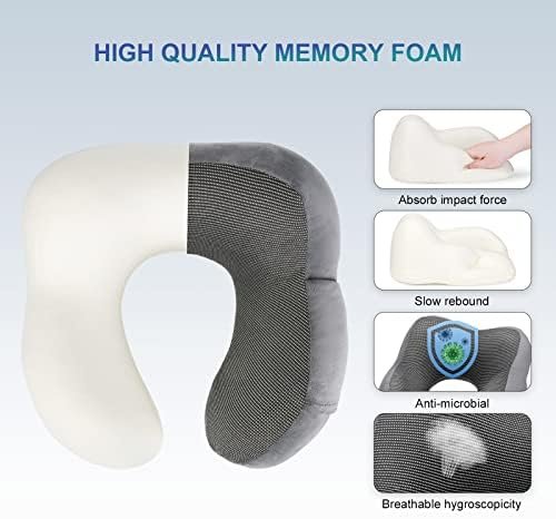 Eono Nekkussen voor Vliegtuig, Travel Pillow, Memory Foam Reis Nekkussen voor Volwassenen, Verstelbaar & Compact Vlucht Kussen, Ergonomisch Nekkussen, Met Oordopjes, Oogmasker & Draagtas - Image 5