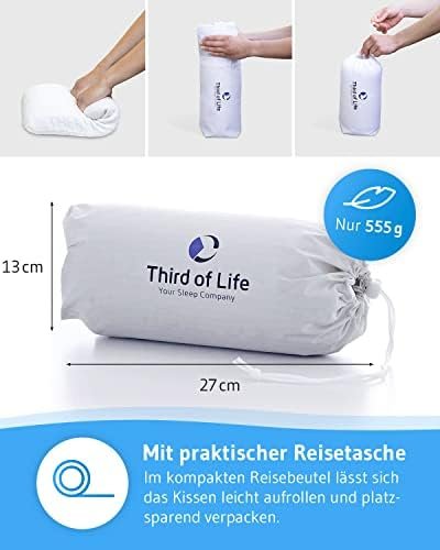 Reiskussen VOLAR | Camper kussen | Nekkussen van visco-schuim | Orthopedisch neksteunkussen met warmteregulerende overtrek | Klein kussen voor camping, vliegtuig, trein of voor in het hotel 40x25x10cm - Image 6