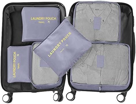 TXBOBECO Koffer-organizerset, 12-delige set, packing cubes voor koffer, reisaccessoires, kofferorganizer, schoenentas, kledingtassen, verpakkingskubus, cosmetica, paktassen (grijs) - Image 4