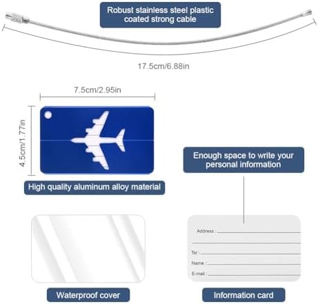 Vicloon 4 Stuks Travel Bagage Tags, Kofferaanhanger bagagelabel, Koffer ID Tags, Identiteit ID-labels, Bagage Koffers Tags voor het voorkomen van verlies van Tassen en Koffers, Huwelijksreis Cadeau - Image 3