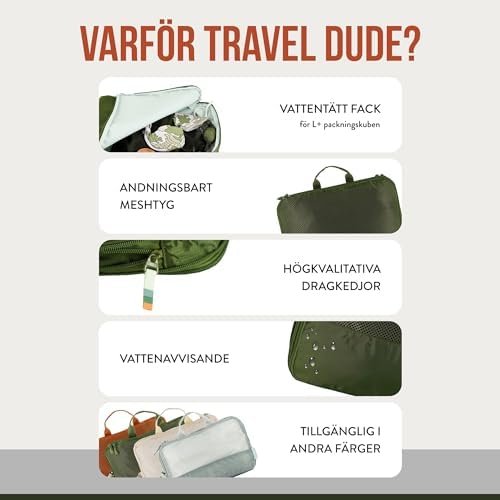 TRAVEL DUDE verpakkingstasjes met compressiezakken | gemaakt van plastic flessen | organisator voor tassen, koffers & rugzakken | reis organisator voor kleding & schoenen | Bosgroen, 4 delige set - Image 5