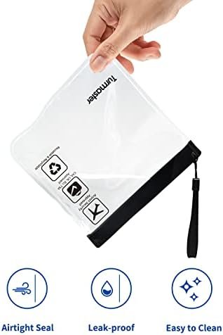 Turmaster 4 pak luchthaven goedgekeurd heldere toilettas, lekvrije luchthaven veiligheid goedgekeurde vloeistof tas 20 x 20cm, waterdichte reizen toilettas, zwart met handvat - Image 5